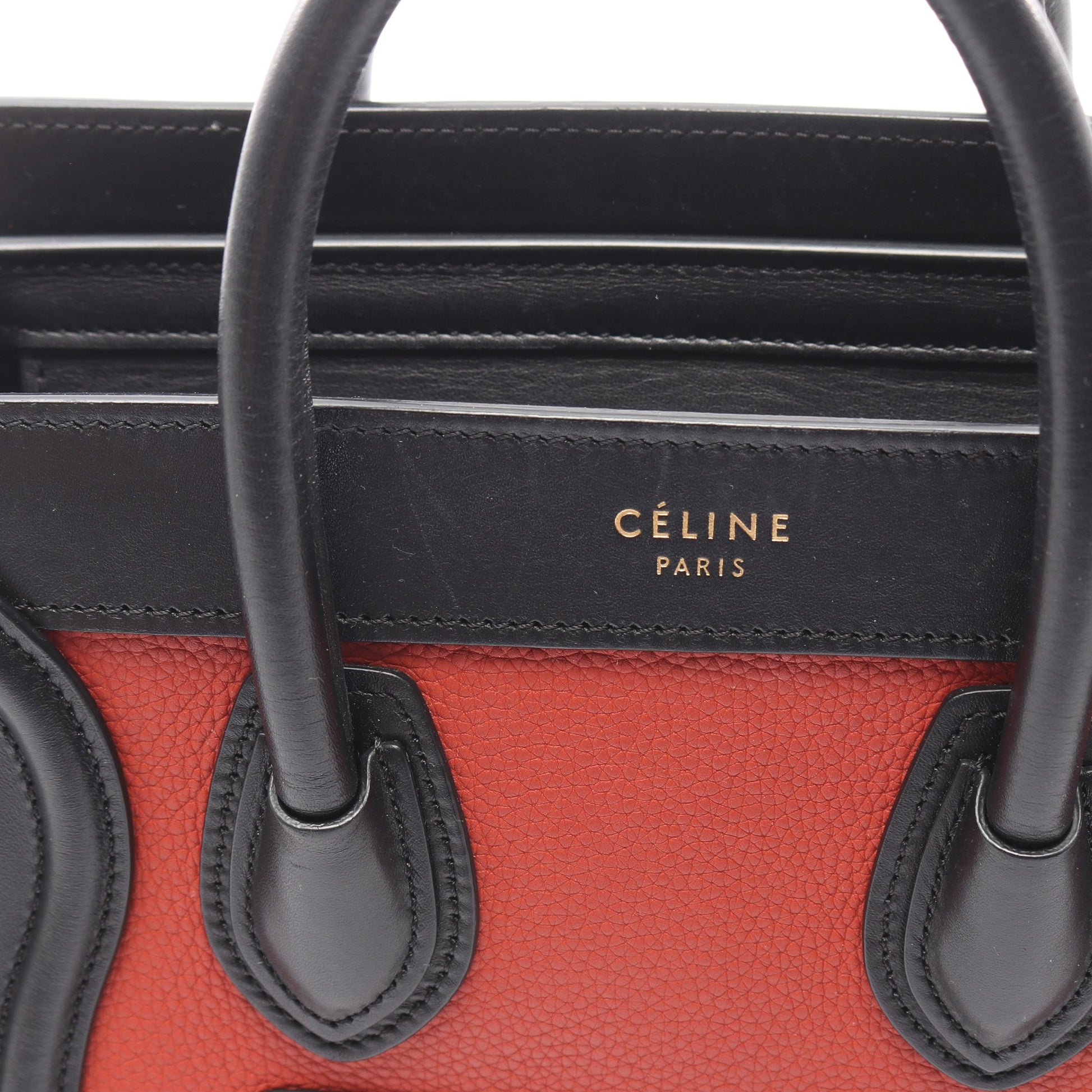 ラゲージ ナノショッパー 2WAY ハンドバッグ レザー ヌバック オレンジレッド ブラック ブラウン セリーヌ バッグ CELINE