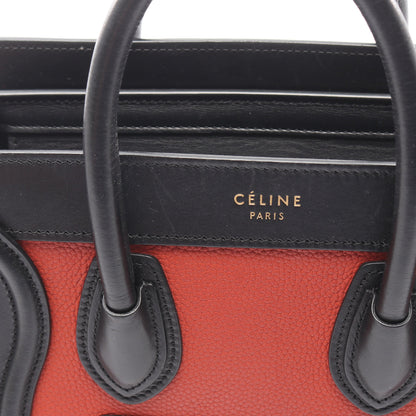 ラゲージ ナノショッパー 2WAY ハンドバッグ レザー ヌバック オレンジレッド ブラック ブラウン セリーヌ バッグ CELINE