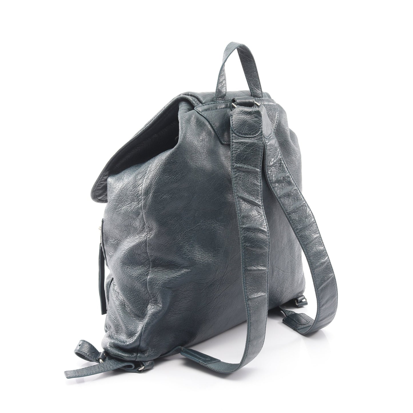 トラベラー バックパック リュックサック レザー ブルーグリーン バレンシアガ バッグ BALENCIAGA