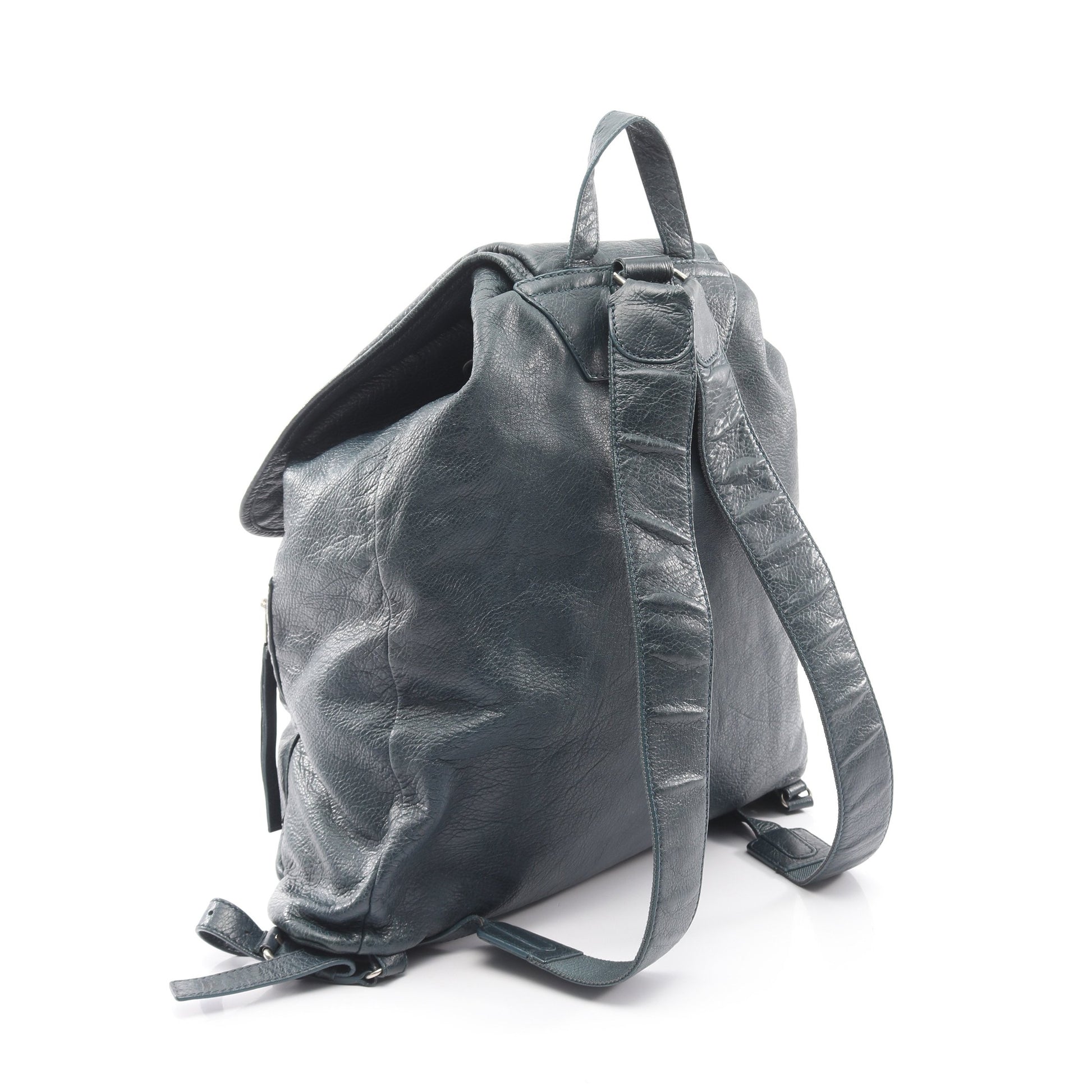 トラベラー バックパック リュックサック レザー ブルーグリーン バレンシアガ バッグ BALENCIAGA