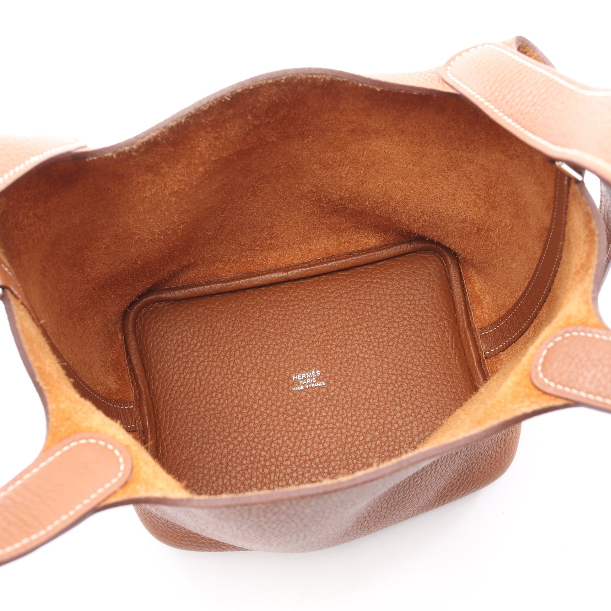 ピコタンロックPM ゴールド ハンドバッグ トリヨンクレマンス ブラウン シルバー金具 Z刻印 エルメス バッグ HERMES