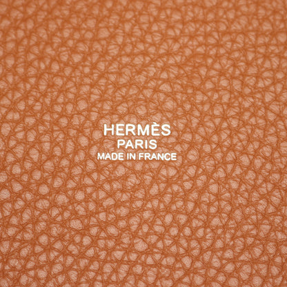 ピコタンロックPM ゴールド ハンドバッグ トリヨンクレマンス ブラウン シルバー金具 Z刻印 エルメス バッグ HERMES