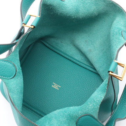 ピコタンロックPM ヴェールヴェローヌ ハンドバッグ トリヨンクレマンス グリーン ゴールド金具 D刻印 エルメス バッグ HERMES