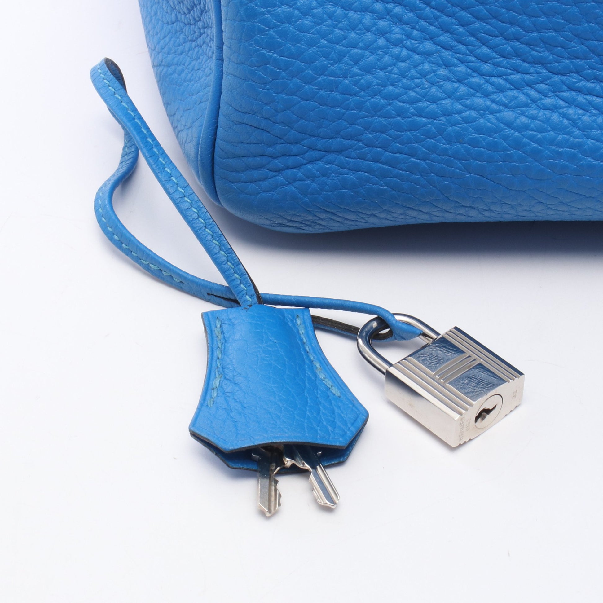 バーキン35 ブルーイドラ ハンドバッグ トリヨンクレマンス ブルー シルバー金具 □P刻印 エルメス バッグ HERMES