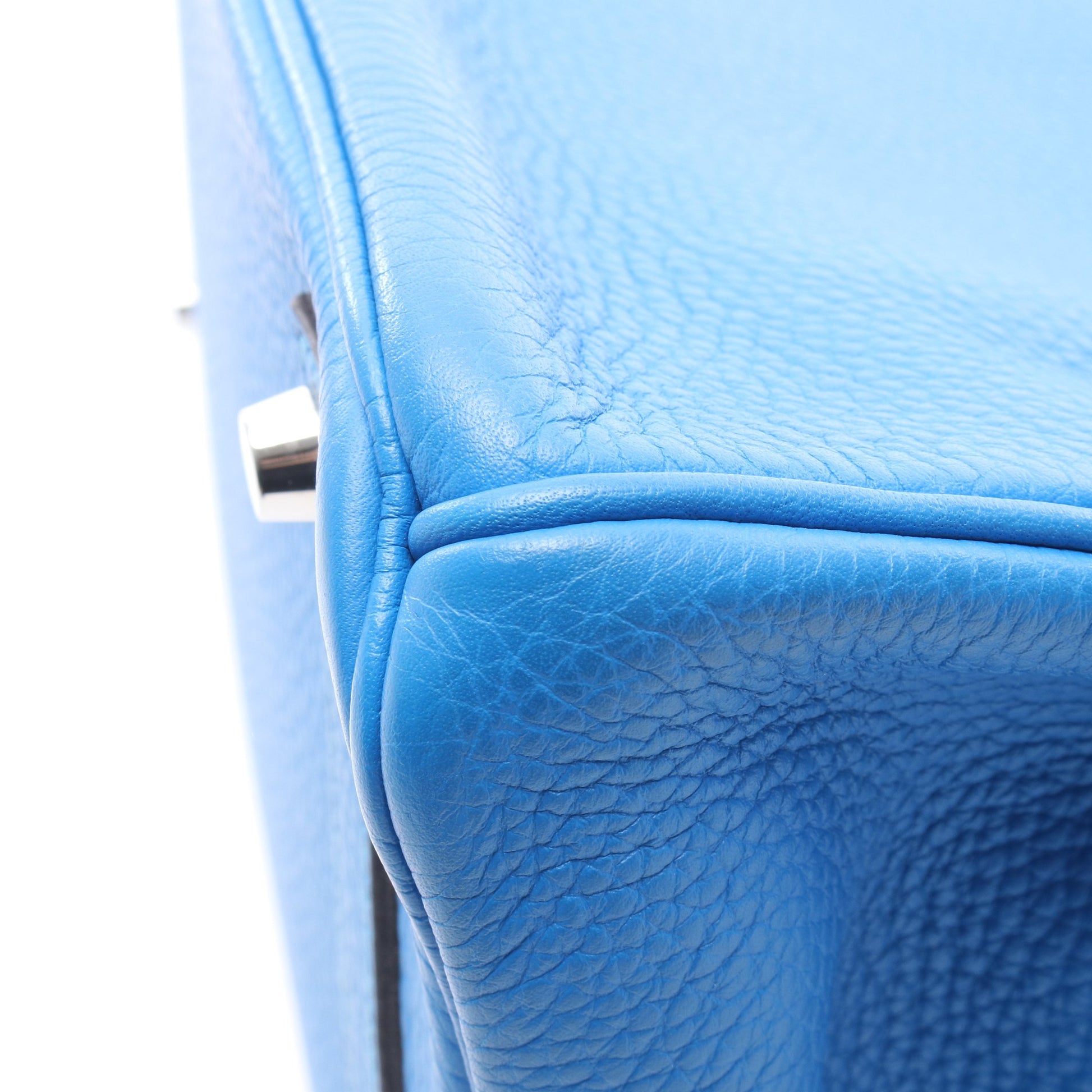 バーキン35 ブルーイドラ ハンドバッグ トリヨンクレマンス ブルー シルバー金具 □P刻印 エルメス バッグ HERMES
