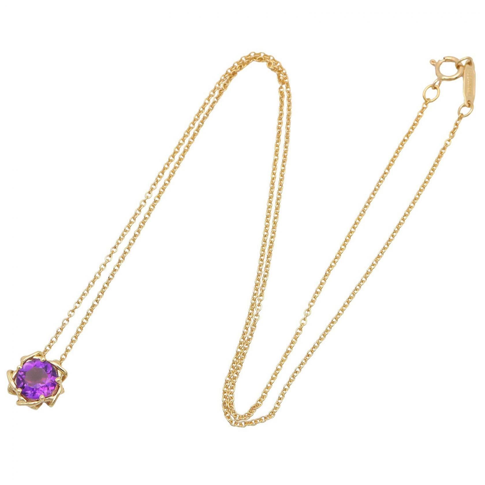 アメジスト ネックレス ネックレス K18YG アメジスト パープル イエローゴールド ティファニー アクセサリー TIFFANY & Co.