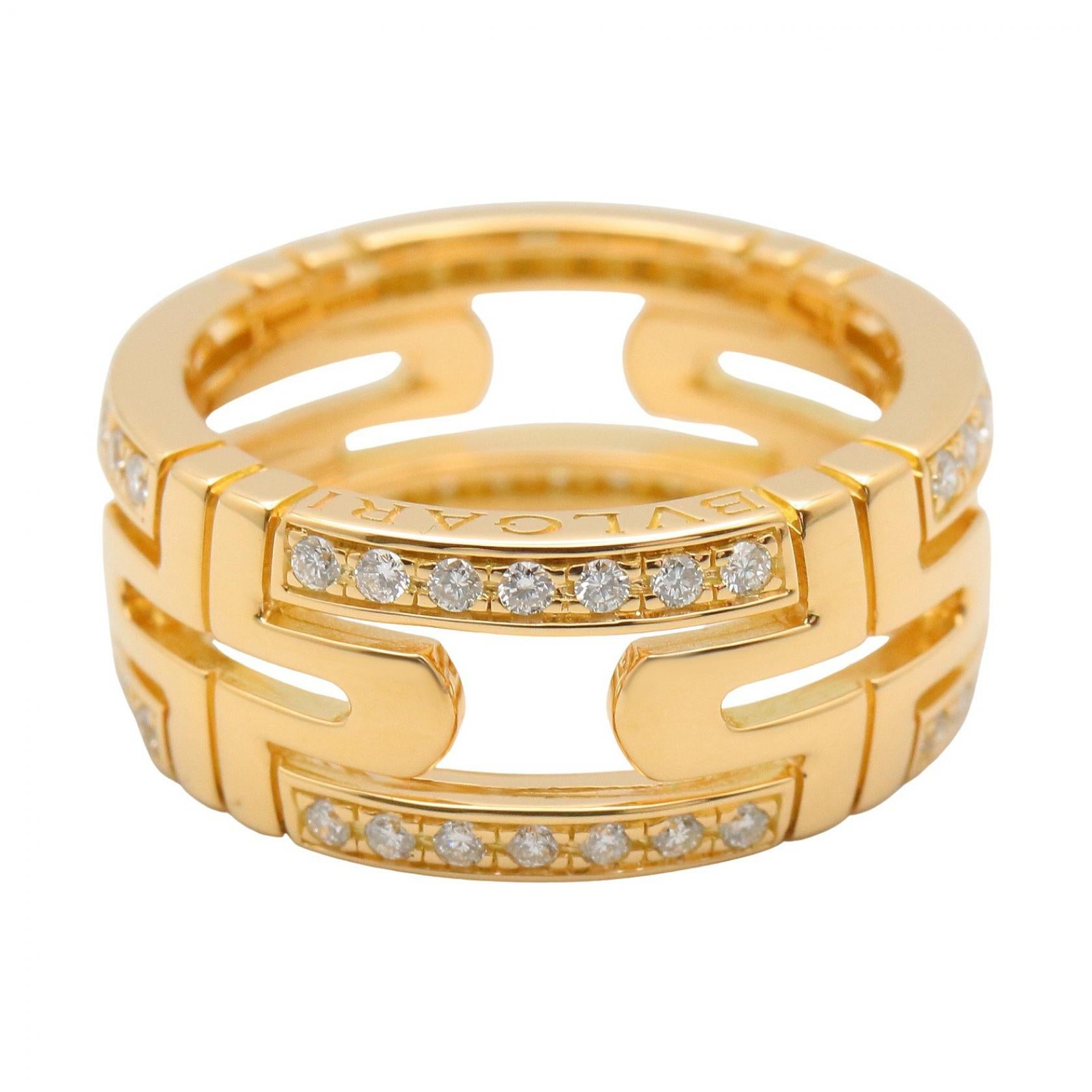 パレンテシ ダイヤ リング リング 指輪 K18YG ダイヤモンド クリア イエローゴールド ブルガリ アクセサリー BVLGARI