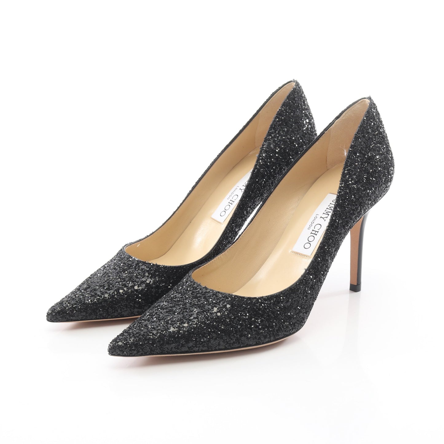 AGNES グリッター パンプス エナメルレザー ブラック ジミーチュウ シューズ JIMMY CHOO