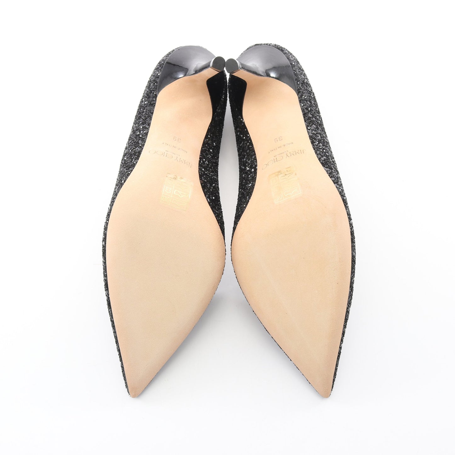 AGNES グリッター パンプス エナメルレザー ブラック ジミーチュウ シューズ JIMMY CHOO