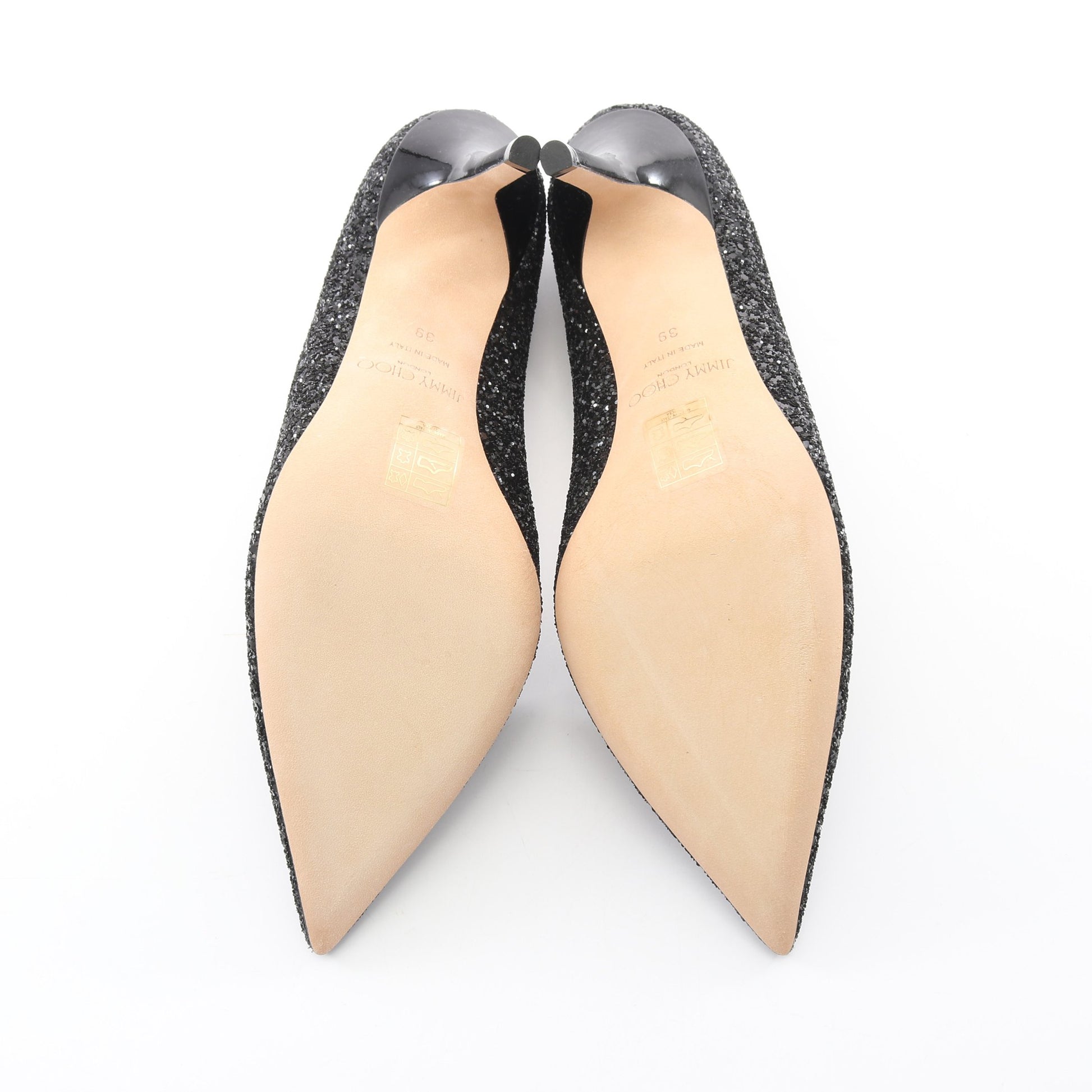 AGNES グリッター パンプス エナメルレザー ブラック ジミーチュウ シューズ JIMMY CHOO