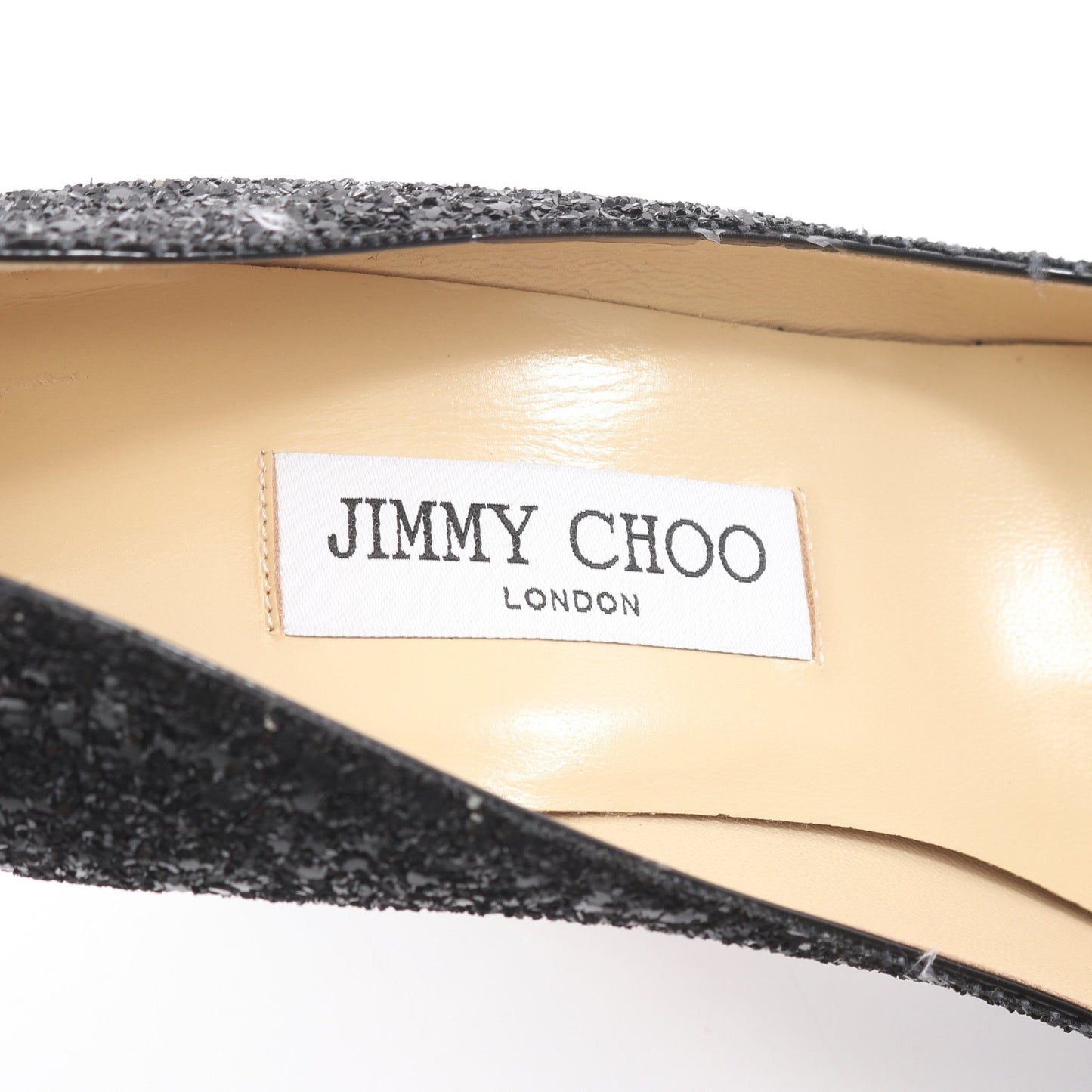 AGNES グリッター パンプス エナメルレザー ブラック ジミーチュウ シューズ JIMMY CHOO
