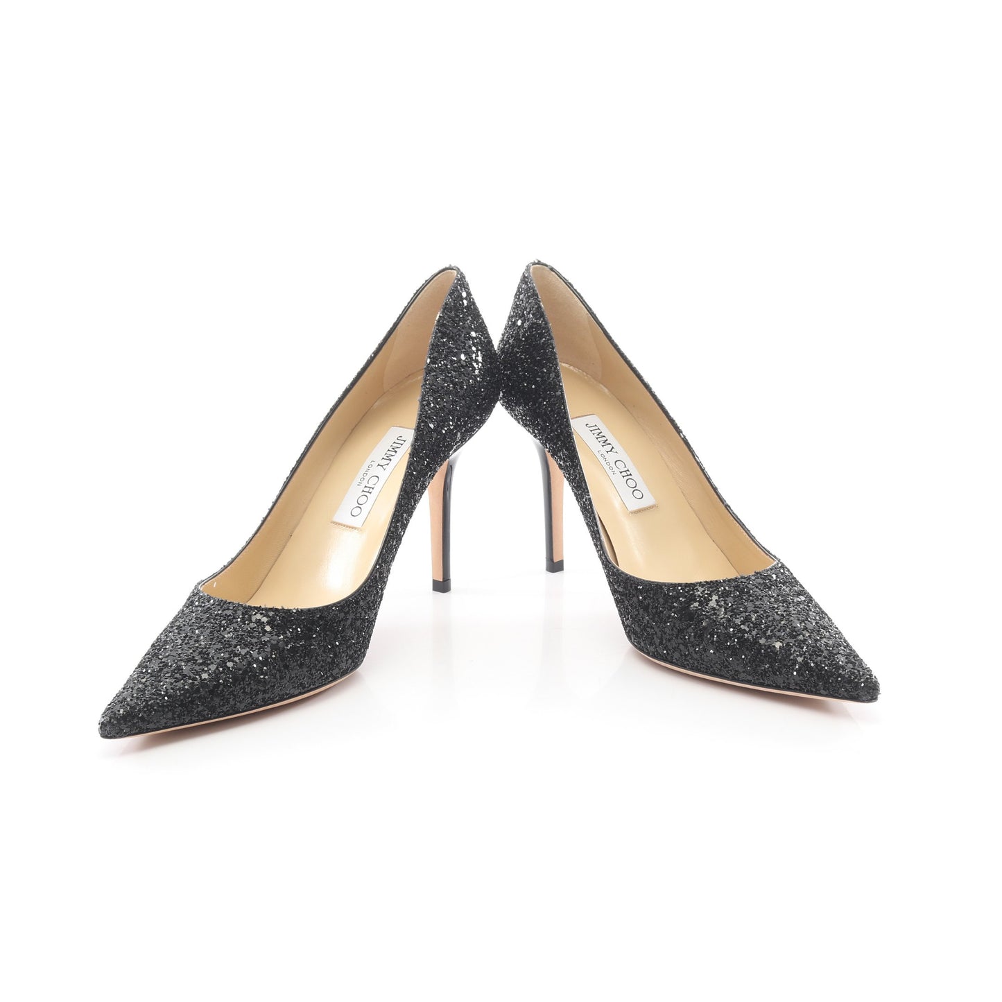AGNES グリッター パンプス エナメルレザー ブラック ジミーチュウ シューズ JIMMY CHOO