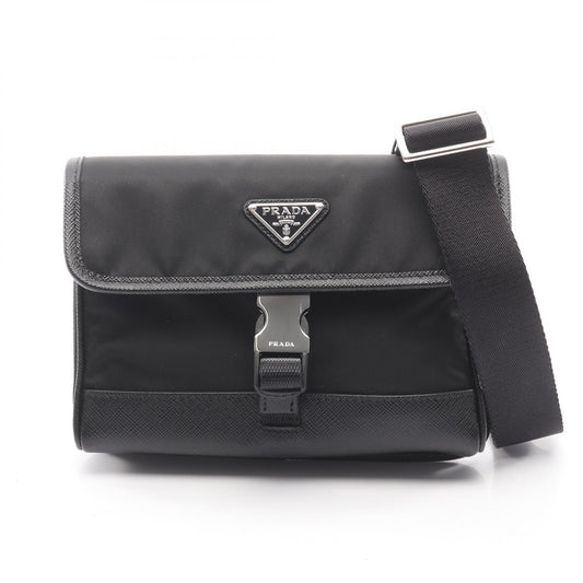 RE NYLON TESSUTO+SAFFIANO スマホケース ショルダーバッグ ナイロン サフィアーノレザー ブラック プラダ バッグ PRADA