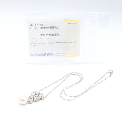 ダイヤ アコヤパール ネックレス ネックレス PT900 PT850 パール ダイヤモンド プラチナ ホワイト クリア タサキ アクセサリー TASAKI