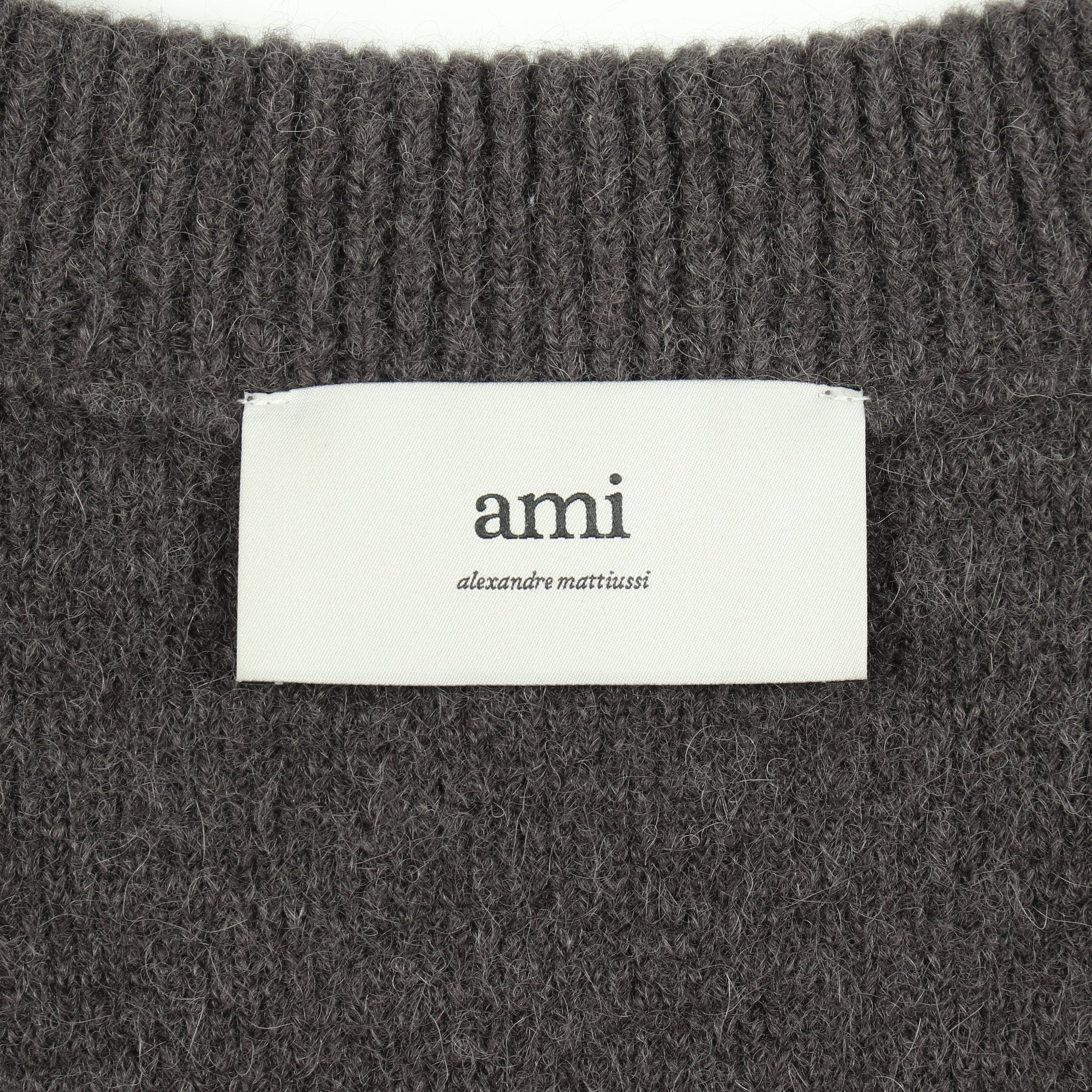 ハートロゴ カーディガン アルパカ グレー アミアレクサンドルマテュッシ トップス AMI Alexandre Mattiussi