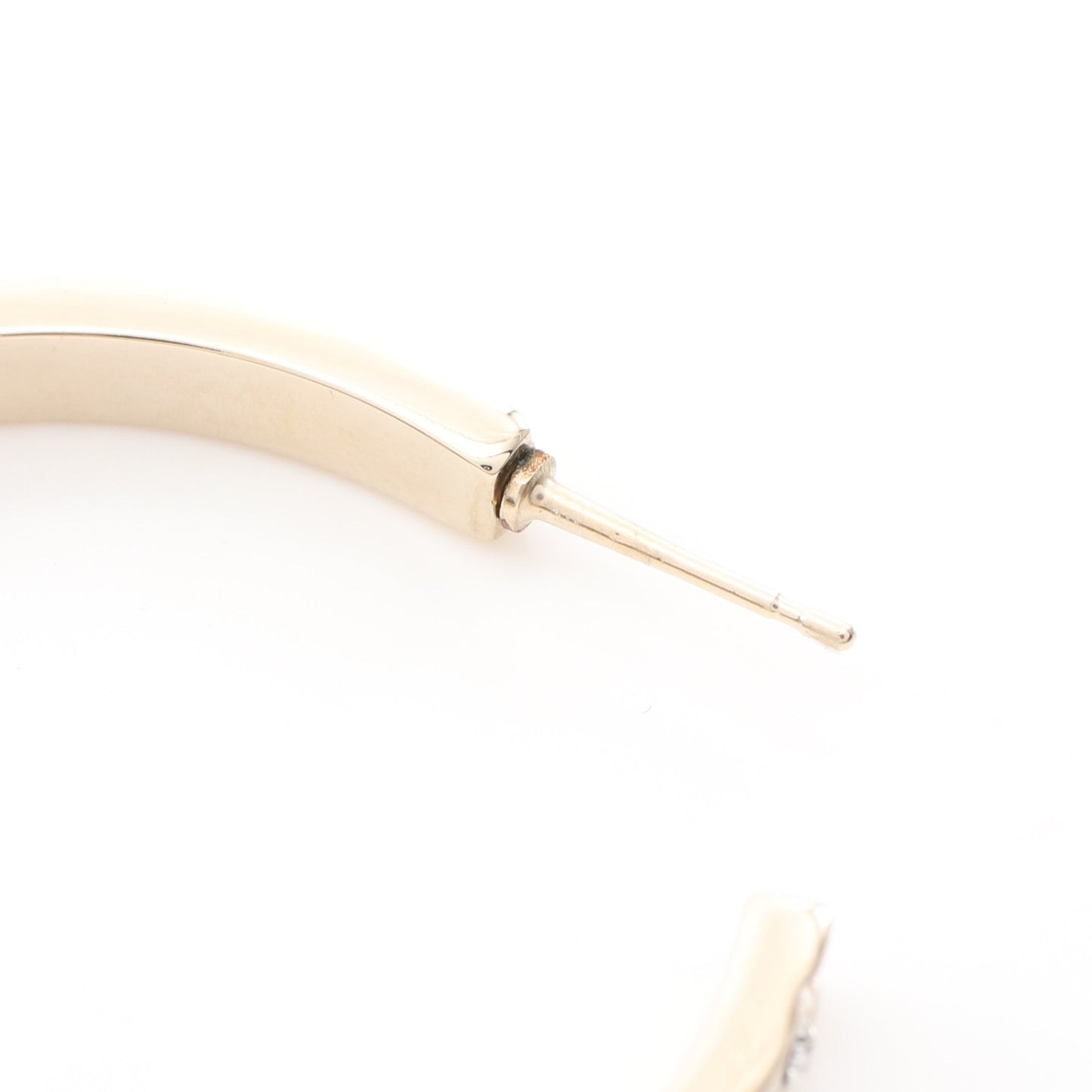 ココマーク フープ ピアス GP ラインストーン ゴールド クリア B25P シャネル アクセサリー CHANEL