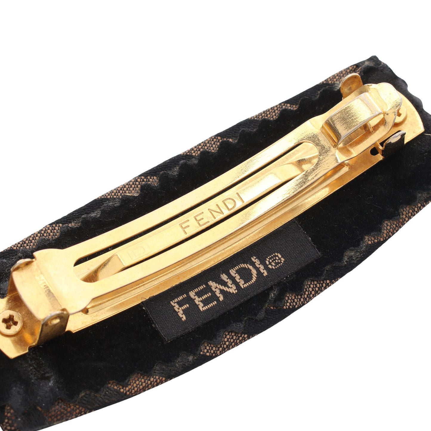 ぺカン バレッタ ファブリック ブラウン ブラック フェンディ アクセサリー FENDI