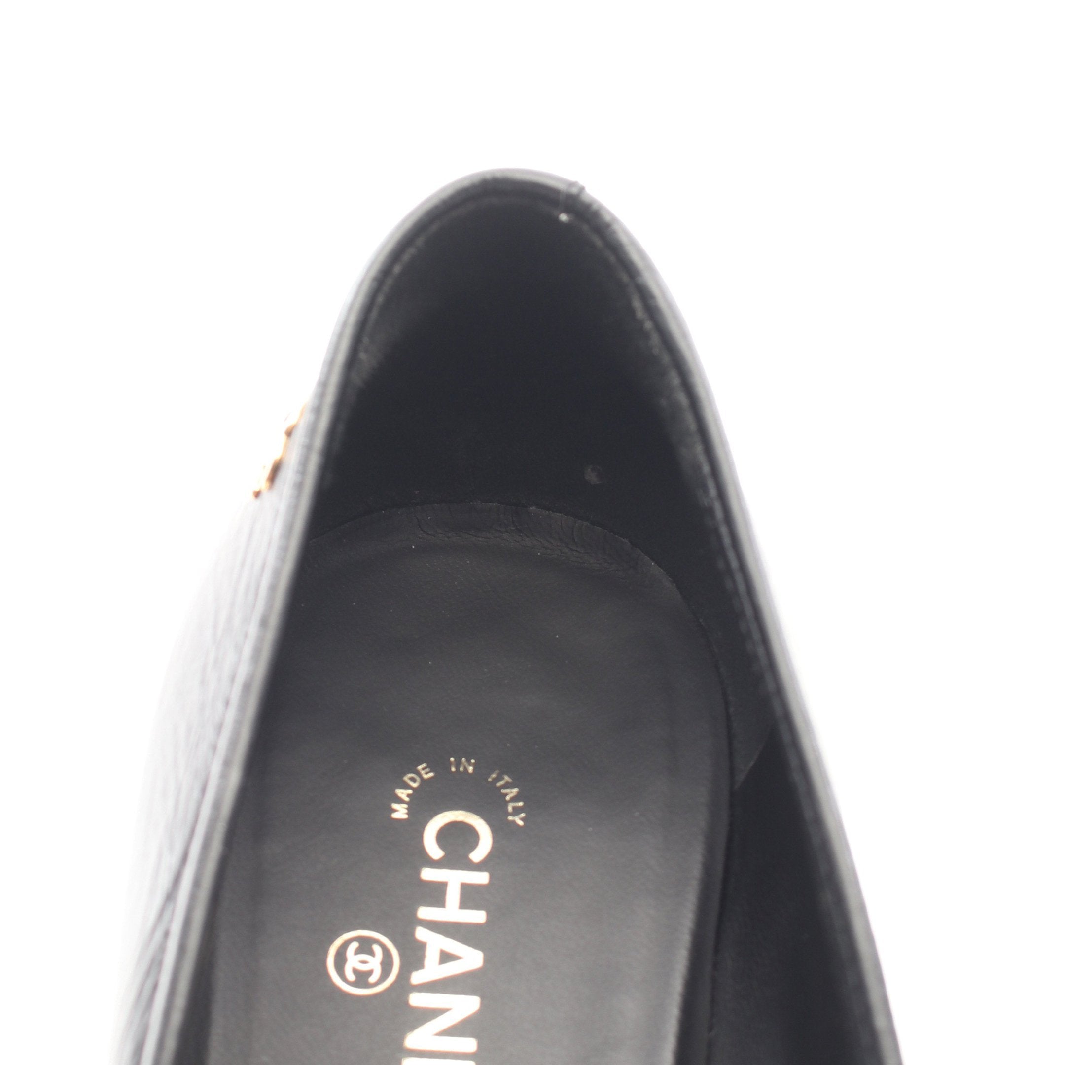 タイムセール❗️CHANEL シャネル　ココマークパール パンプス ココマーク パール パンプス レザー ブラック シャネル – RECLO
