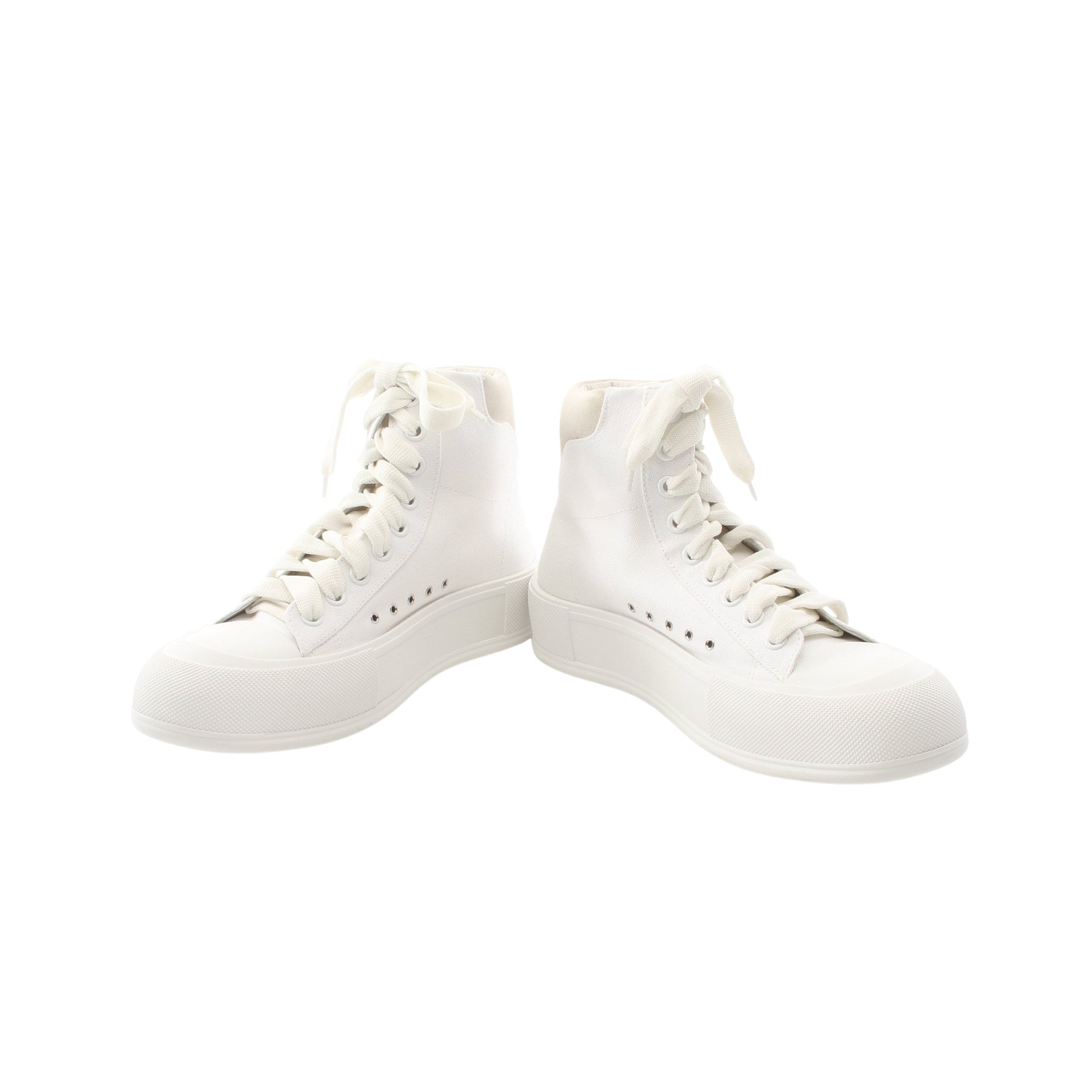Deck Plimsoll High ハイカットスニーカー キャンバス スエード ホワイト アレキサンダーマックイーン シューズ ALEXANDER MCQUEEN