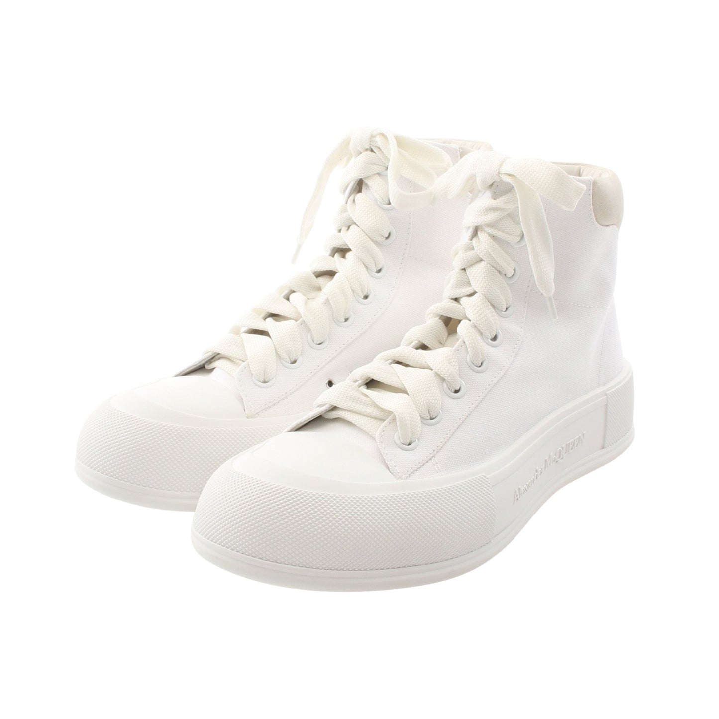 Deck Plimsoll High ハイカットスニーカー キャンバス スエード ホワイト アレキサンダーマックイーン シューズ ALEXANDER MCQUEEN