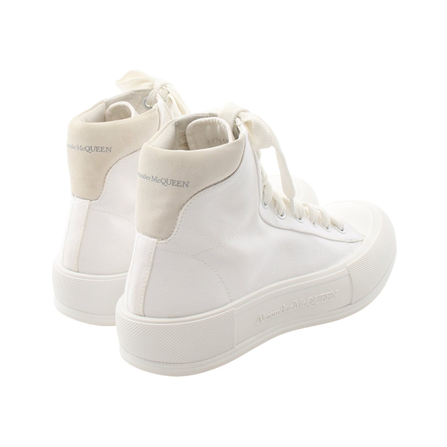 Deck Plimsoll High ハイカットスニーカー キャンバス スエード ホワイト アレキサンダーマックイーン シューズ ALEXANDER MCQUEEN