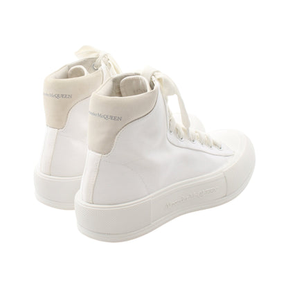 Deck Plimsoll High ハイカットスニーカー キャンバス スエード ホワイト アレキサンダーマックイーン シューズ ALEXANDER MCQUEEN