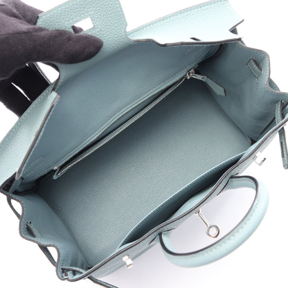バーキン25 ハンドバッグ トゴ ライトブルー シルバー金具 Y刻印 エルメス バッグ HERMES