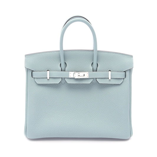バーキン25 ハンドバッグ トゴ ライトブルー シルバー金具 Y刻印 エルメス バッグ HERMES