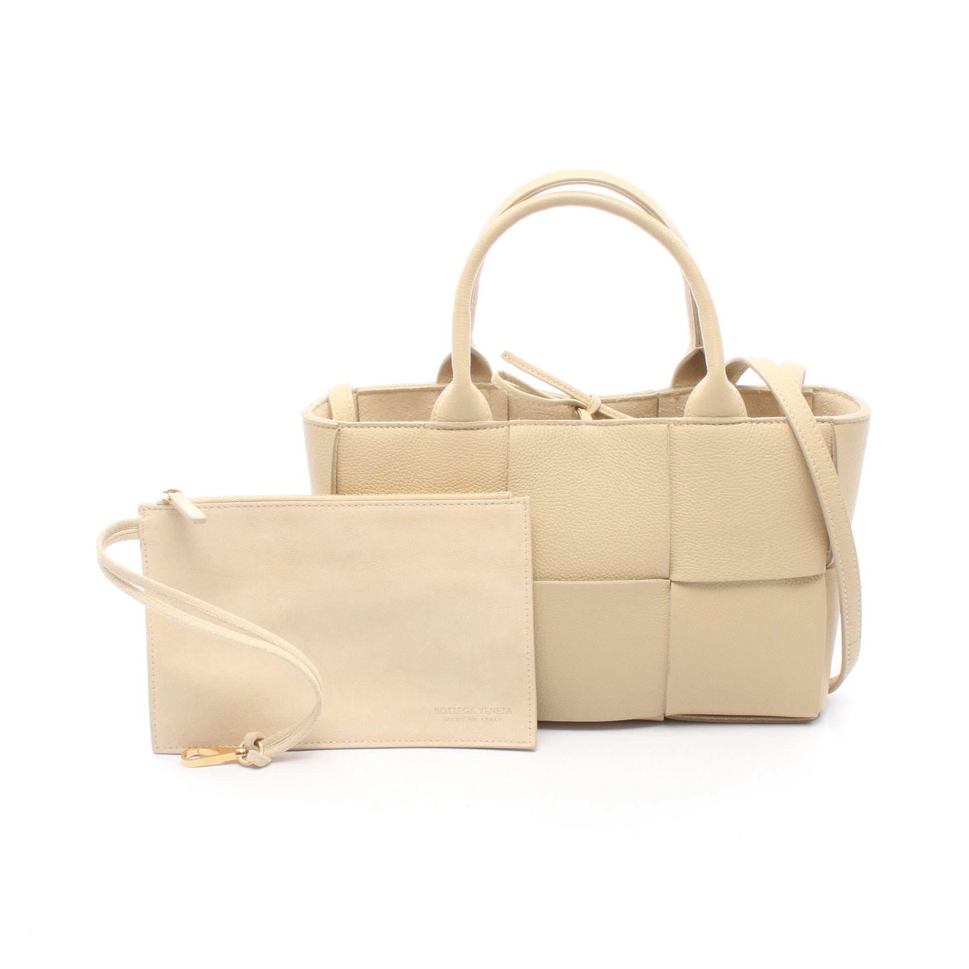 ミニアルコ 2WAY ハンドバッグ トートバッグ レザー ベージュ ボッテガヴェネタ バッグ BOTTEGA VENETA