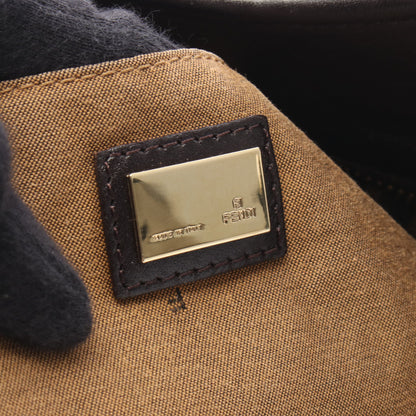ズッカ ショルダーバッグ トートバッグ キャンバス レザー ブラウン ダークブラウン フェンディ バッグ FENDI