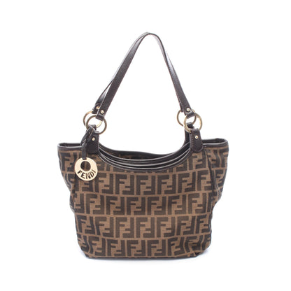 ズッカ ショルダーバッグ トートバッグ キャンバス レザー ブラウン ダークブラウン フェンディ バッグ FENDI