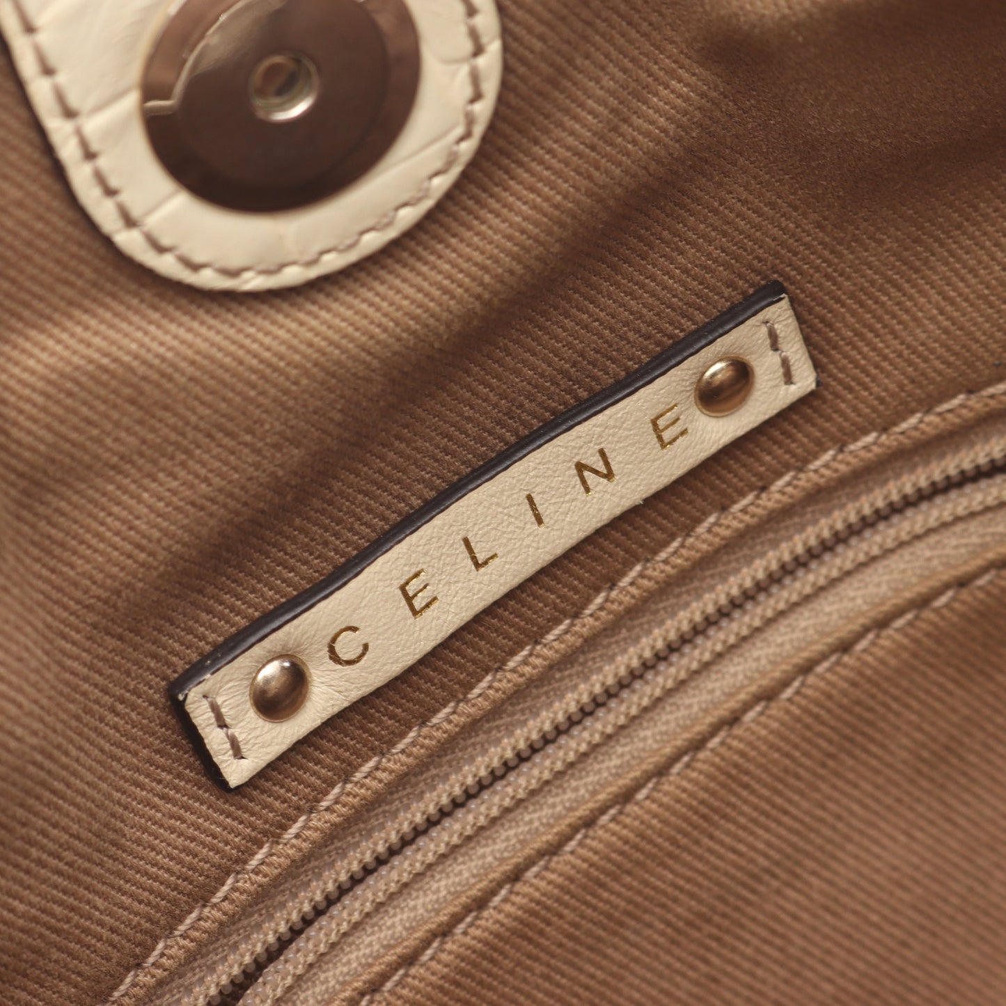 マカダム ワンショルダー ワンショルダーバッグ キャンバス レザー ベージュ ホワイト セリーヌ バッグ CELINE