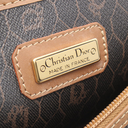 ハニカム トロッター ボストンバッグ PVC レザー ダークブラウン ブラウン クリスチャンディオール バッグ Christian Dior
