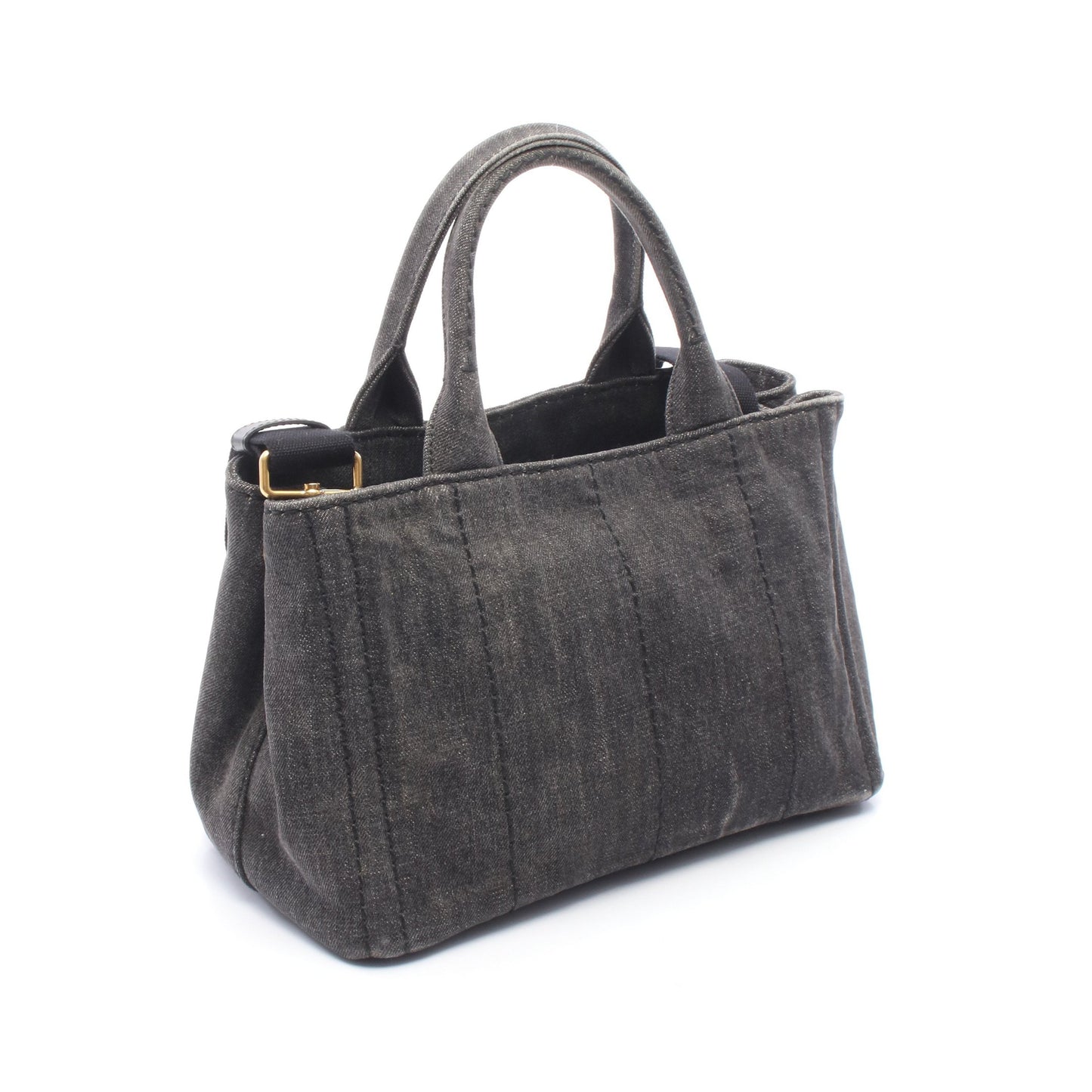 DENIM CANAPA カナパ 2WAY ハンドバッグ トートバッグ デニム ブラック プラダ バッグ PRADA