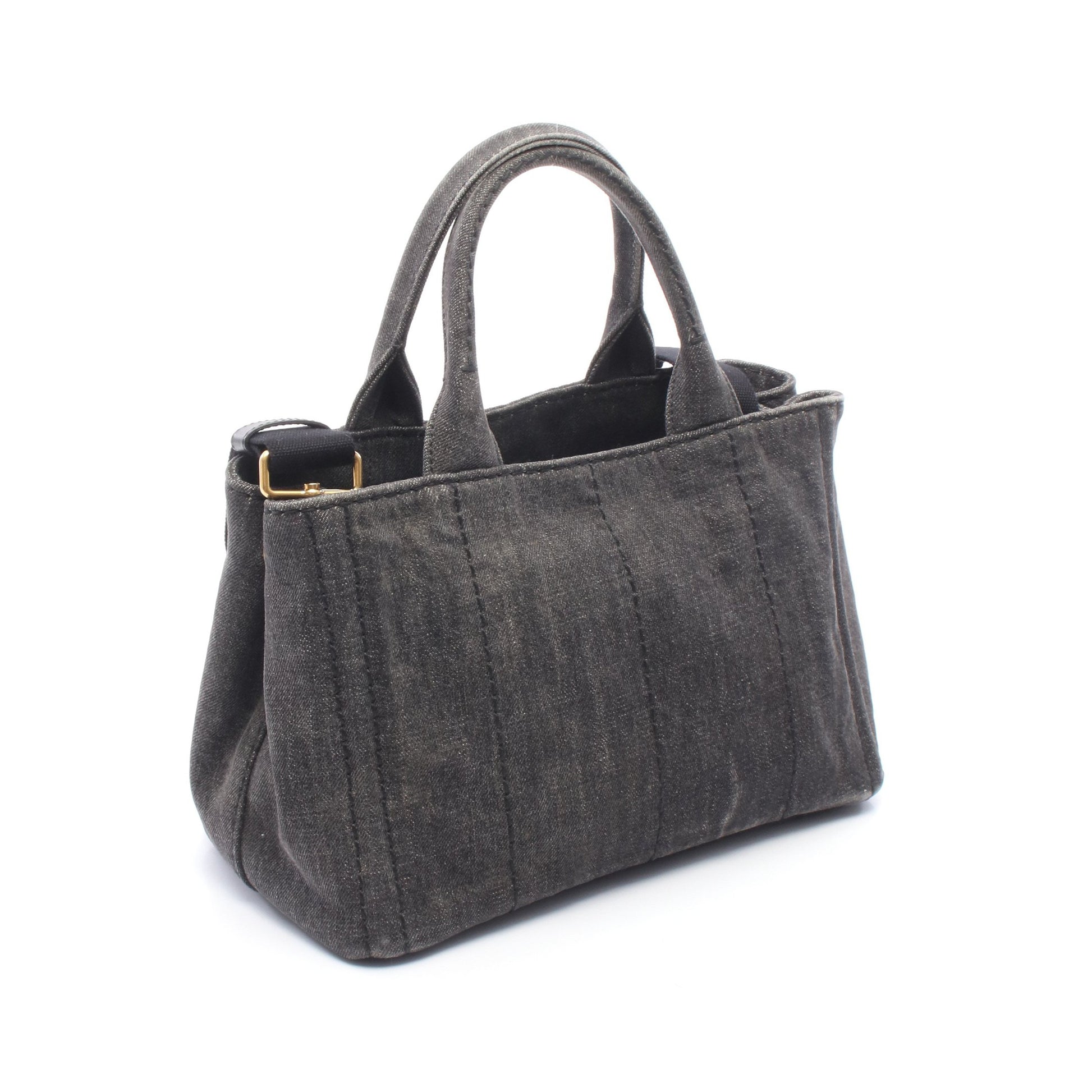 DENIM CANAPA カナパ 2WAY ハンドバッグ トートバッグ デニム ブラック プラダ バッグ PRADA