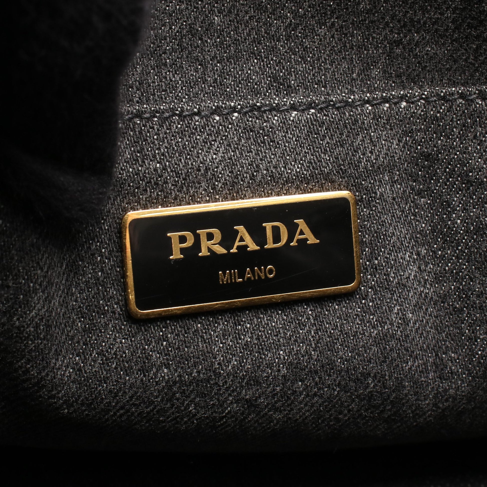 DENIM CANAPA カナパ 2WAY ハンドバッグ トートバッグ デニム ブラック プラダ バッグ PRADA