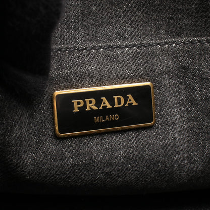 DENIM CANAPA カナパ 2WAY ハンドバッグ トートバッグ デニム ブラック プラダ バッグ PRADA
