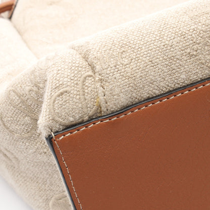 フラメンコ ノット スモール ハンドバッグ トートバッグ キャンバス レザー ベージュ ブラウン ロエベ バッグ LOEWE