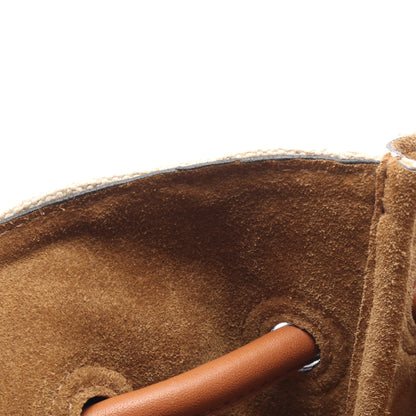 フラメンコ ノット スモール ハンドバッグ トートバッグ キャンバス レザー ベージュ ブラウン ロエベ バッグ LOEWE