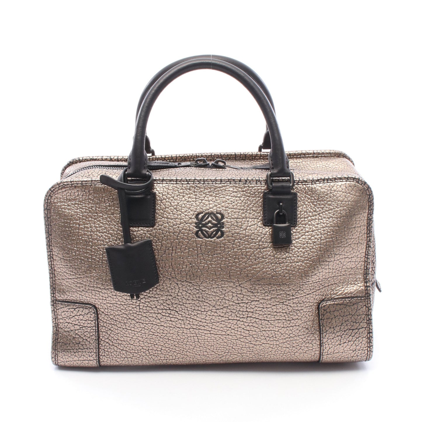 アマソナ36 メタリック ハンドバッグ レザー ゴールド ロエベ バッグ LOEWE