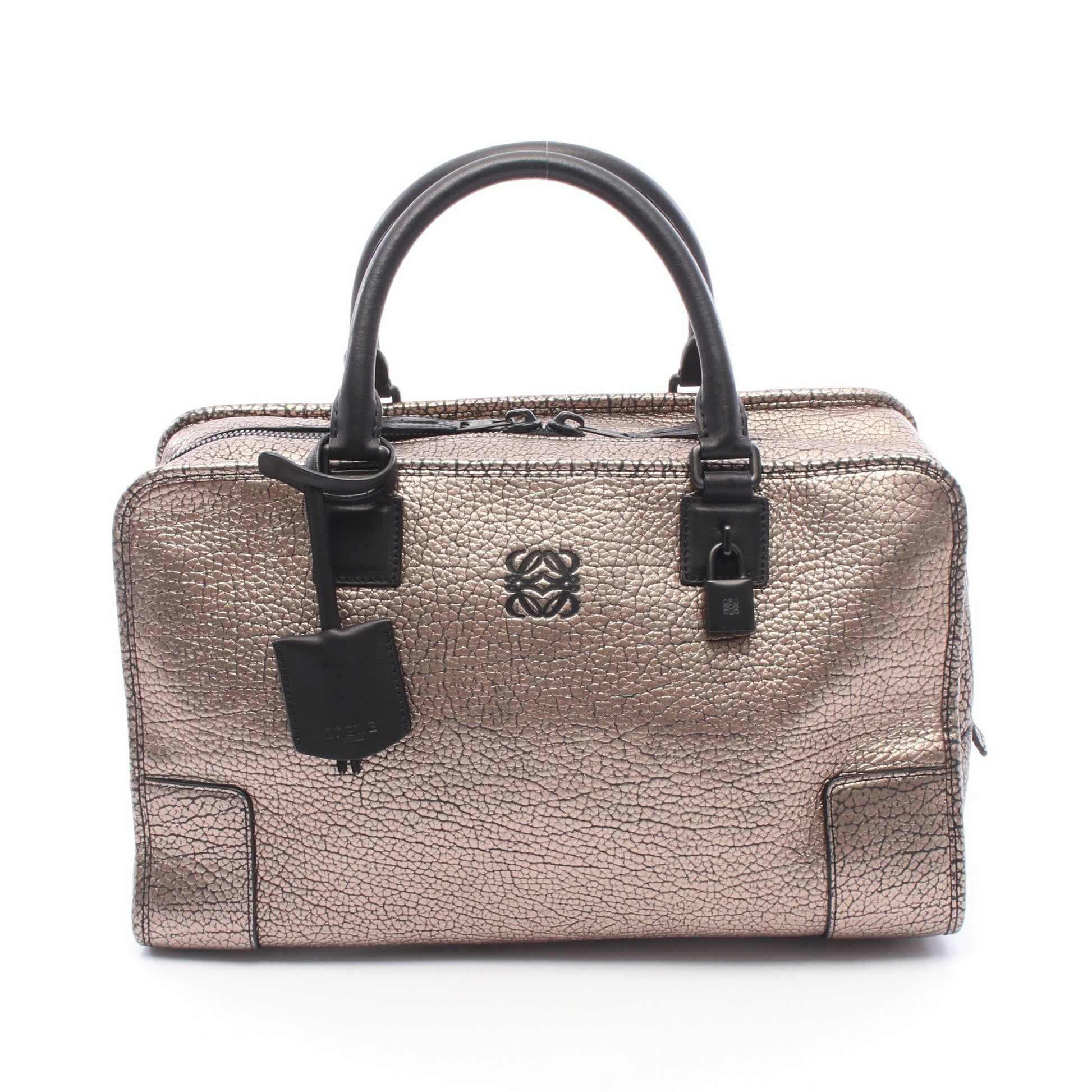アマソナ36 メタリック ハンドバッグ レザー ゴールド ロエベ バッグ LOEWE
