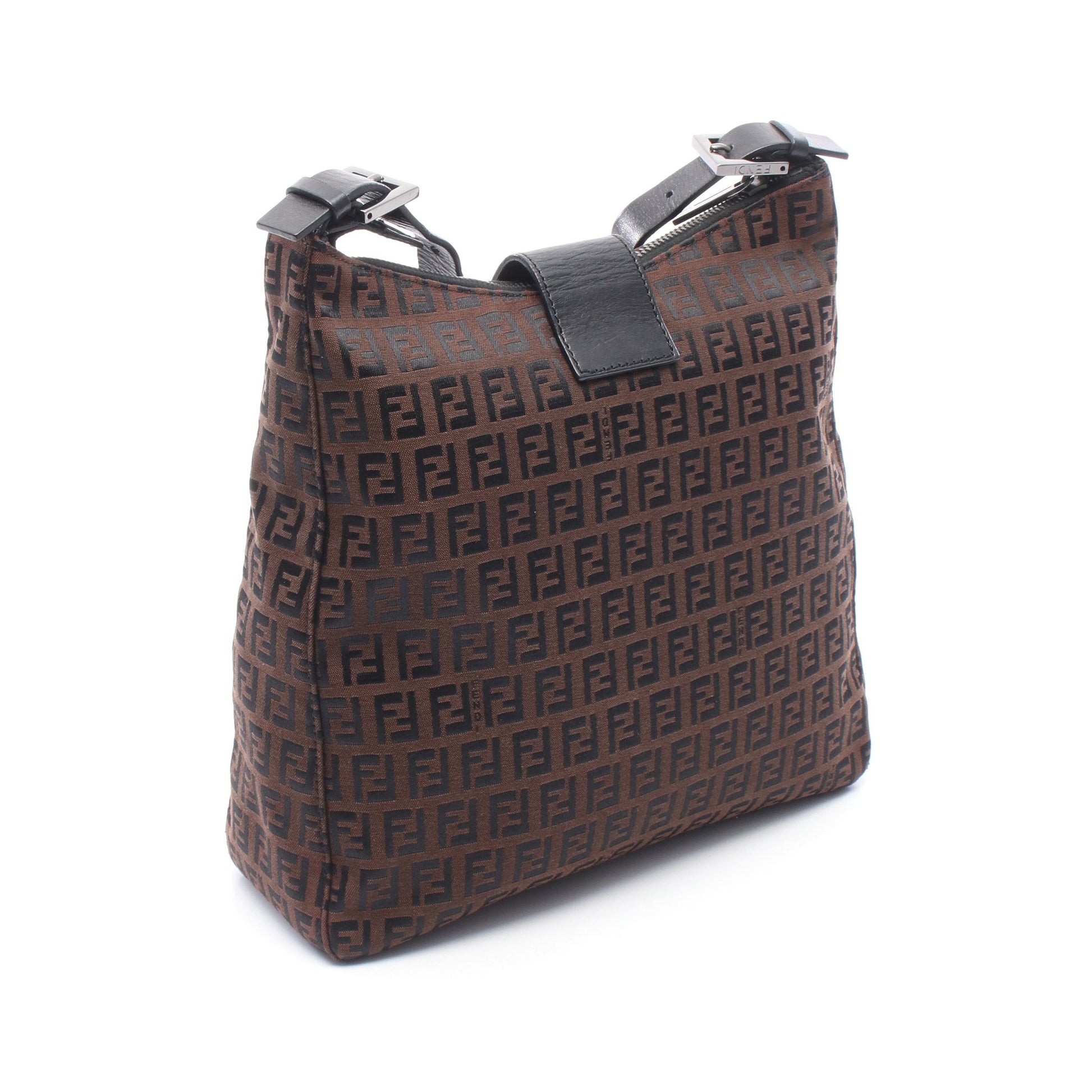 ズッキーノ ショルダーバッグ ナイロン レザー ブラウン ブラック フェンディ バッグ FENDI