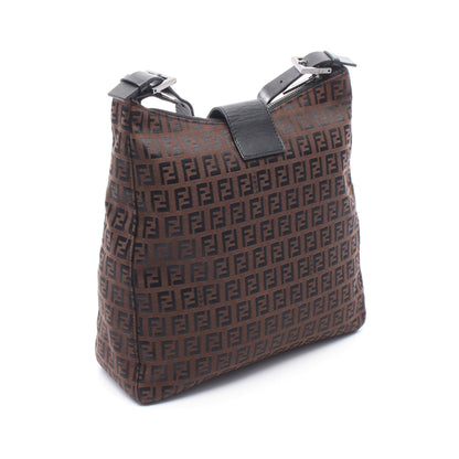 ズッキーノ ショルダーバッグ ナイロン レザー ブラウン ブラック フェンディ バッグ FENDI