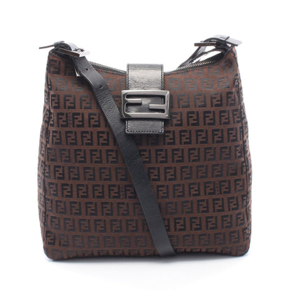 ズッキーノ ショルダーバッグ ナイロン レザー ブラウン ブラック フェンディ バッグ FENDI