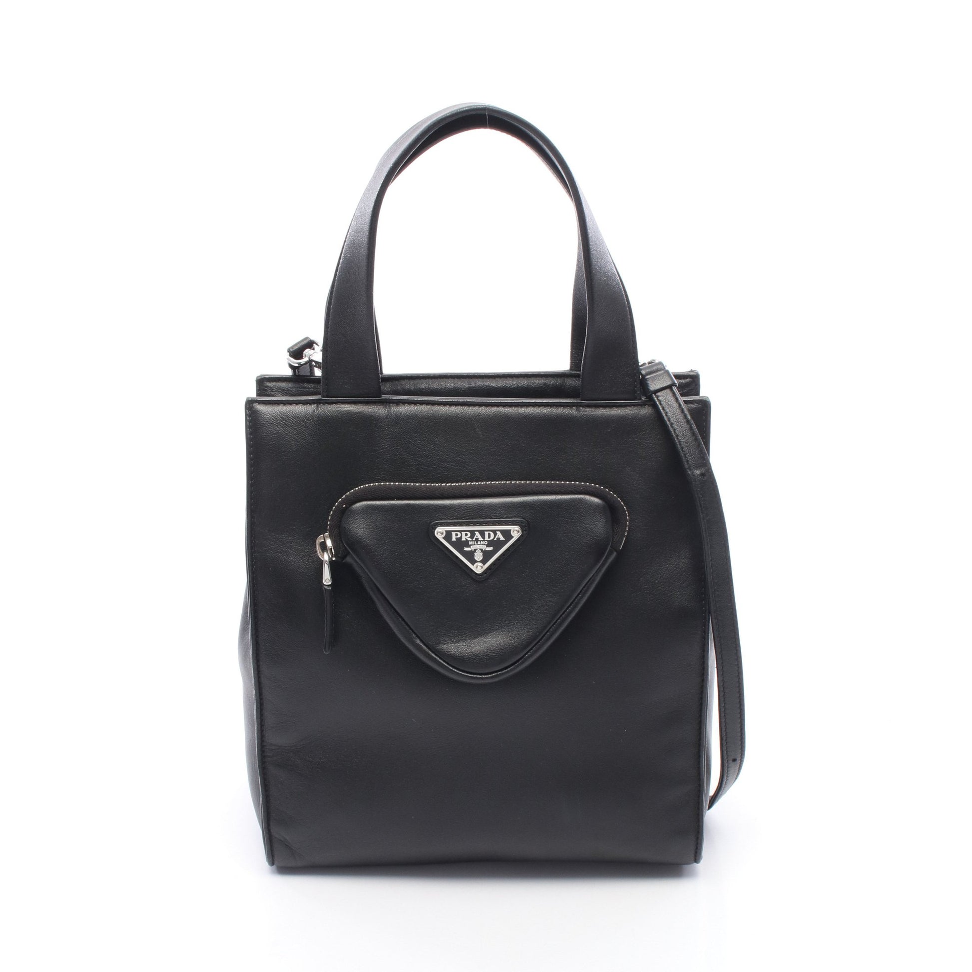 2WAY ハンドバッグ レザー ブラック プラダ バッグ PRADA