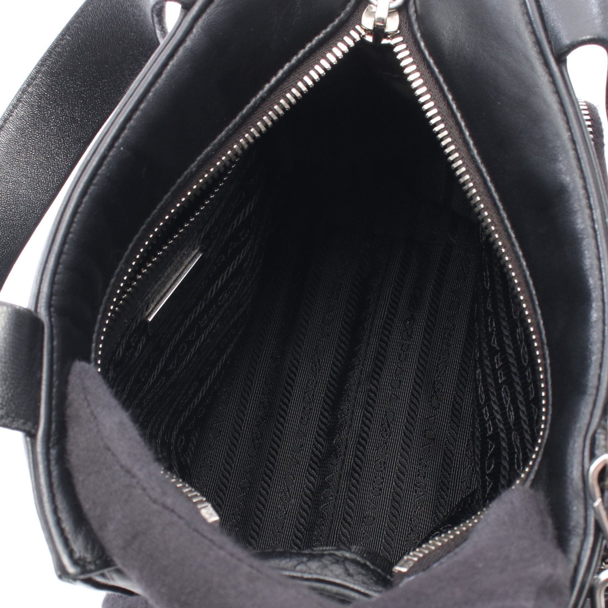 2WAY ハンドバッグ レザー ブラック プラダ バッグ PRADA