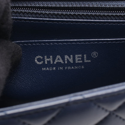 ミニマトラッセ チェーンショルダーバッグ ラムスキン ネイビー シルバー金具 シャネル バッグ CHANEL