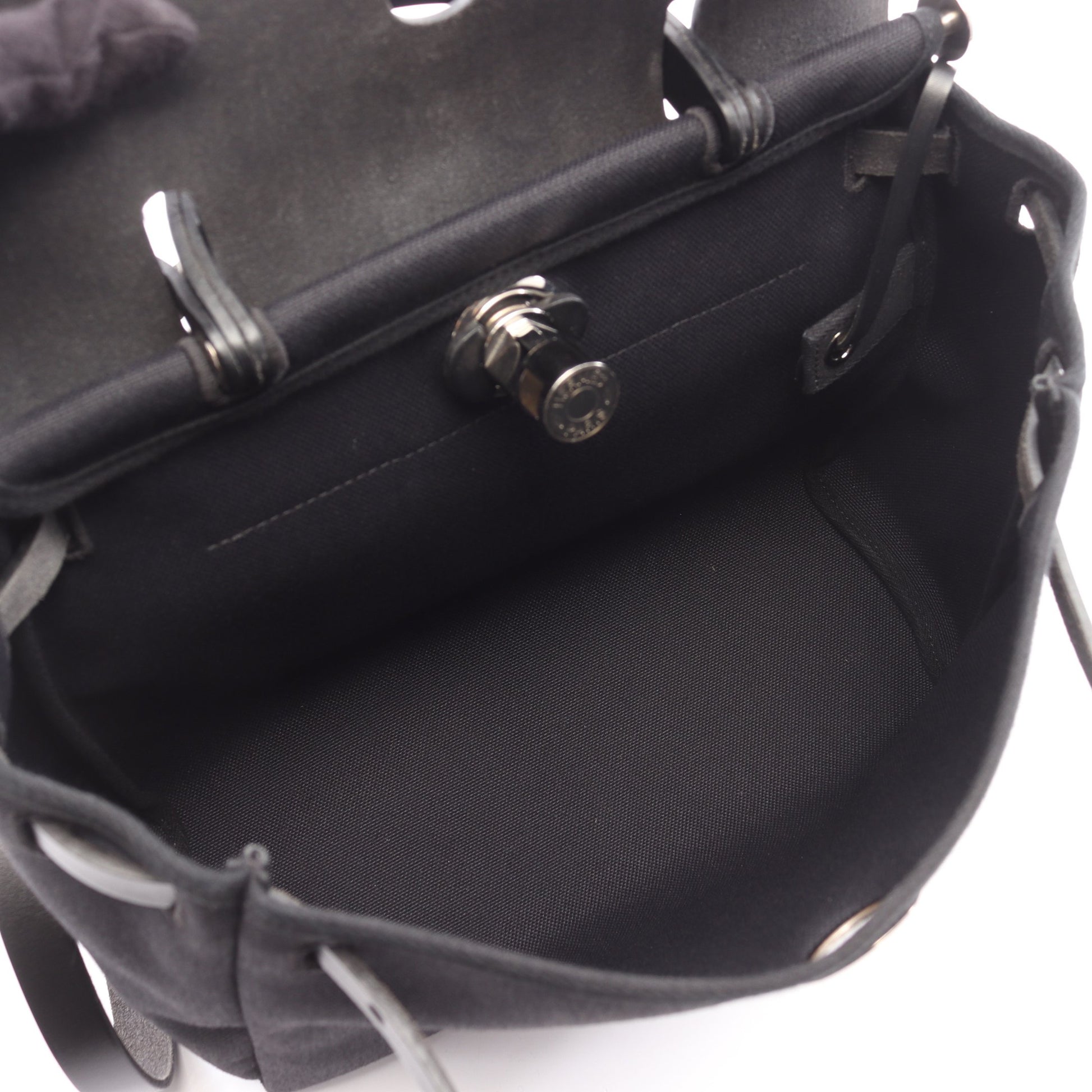 エールバッグジップPM ルトゥルネ 2WAY ハンドバッグ トワルミリタリー ヴァッシュハンター ブラック シルバー金具 Z刻印 エルメス バッグ HERMES