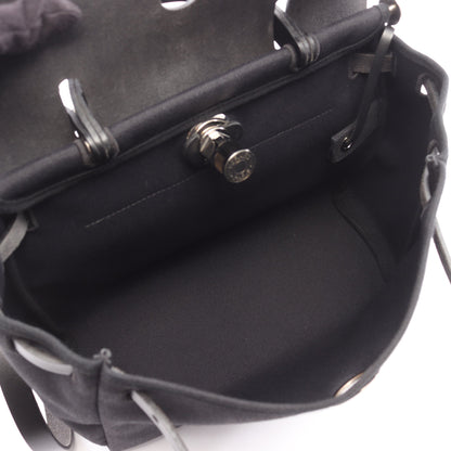 エールバッグジップPM ルトゥルネ 2WAY ハンドバッグ トワルミリタリー ヴァッシュハンター ブラック シルバー金具 Z刻印 エルメス バッグ HERMES