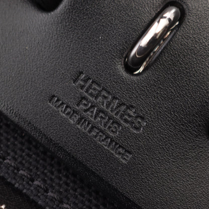 エールバッグジップPM ルトゥルネ 2WAY ハンドバッグ トワルミリタリー ヴァッシュハンター ブラック シルバー金具 Z刻印 エルメス バッグ HERMES